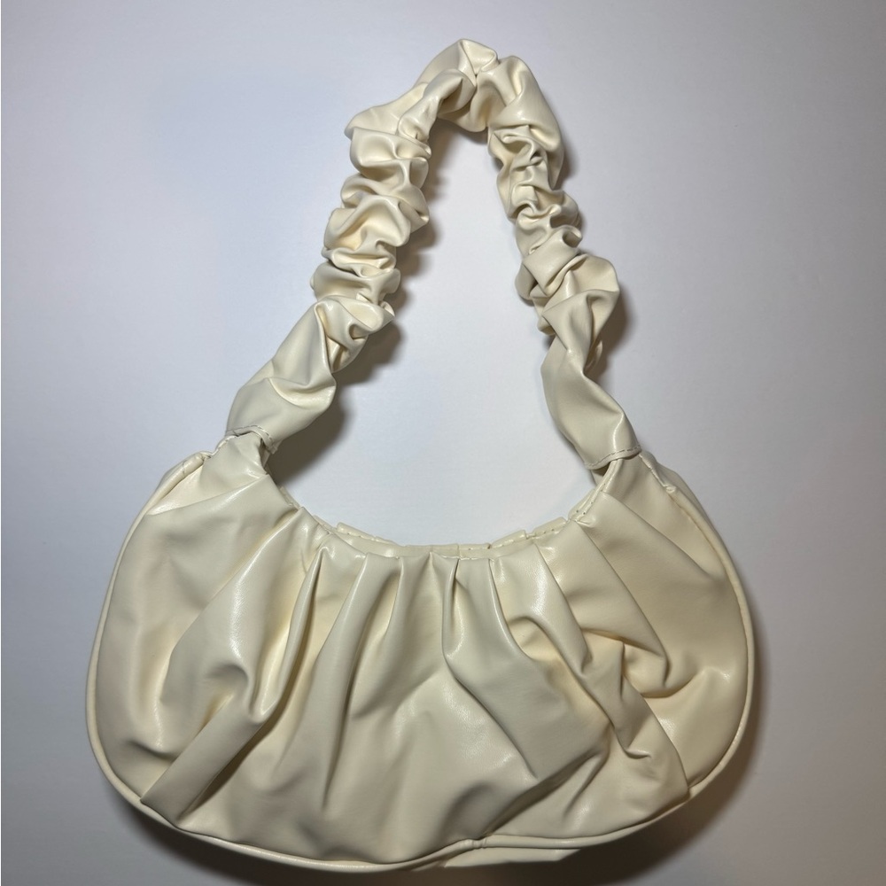 SHEIN Cream Ruched Shoulder Bag